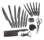 Set De Cuchillos Profesionales Bass 18 Piezas Acero Inoxidable Negro