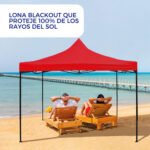 Brosco 3x3 Gazebo Plegable Color Rojo Filtro Uv Rojo - Imagen 8