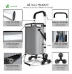 Carro Carrito De Feria Estructura Aluminio 6 Ruedas Escalera - Imagen 4