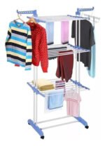 Tendedero De Ropa Plegable Multifuncional Portatil Con Rued - Imagen 5