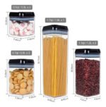 Set X 7 Herméticos Contenedores O Recipiente Organizadores Negro - Imagen 7