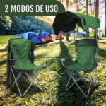 Silla Plegable Camping Playa Portavasos Con Techo 120 Kg - Imagen 5