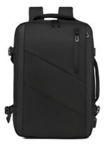 Mochila De Viaje Grande Equipaje De Mano Usb Expansible 40l Color Negro Diseño De La Tela Liso