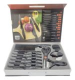 Set De Cuchillos Profesionales Bass 18 Piezas Acero Inoxidable Negro - Imagen 3