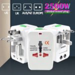 Adaptador De Viaje Universal Usbo 2 Puertos Usb Multi Enchufes 110-250v Blanco - Imagen 7