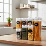 Set X7 Taper Frascos Herméticos Apilables De Alimentos