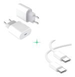 Set Cargador Rapido Ficha + Cable Usbc 1 Mts Para iPhone