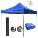 Gazebo Toldo Martillado Azul 3x3mt Metal Plegable Camping Ff - Imagen 2