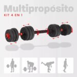 Set Mancuernas Ajustable Regulables 20kg Juego Kit 3 En 1 Negro - Imagen 3