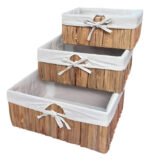 Canasto Organizador De Yute 3 Unidades Con Tela Decoracion