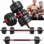 Juego De Ejercicios Con Mancuernas Ajustable 20 Kg Color Negro