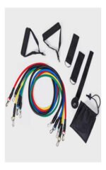 Set Bandas Elásticas Tubo Resistencia C/ Bolso Tecno Sport Negro - Imagen 2