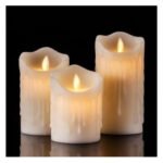 Vela Electronica Led Grande 15 Cm 12 Cm Con Movimiento Cera - Imagen 2