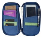 Billetera Porta Documentos, Organizado Viaje Pasaporte Color Diseño De La Tela Lisa - Imagen 6