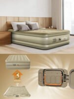 Colchón Inflable 2 Plazas Matrimonial Bomba Electrica Sin Co Beige - Imagen 4