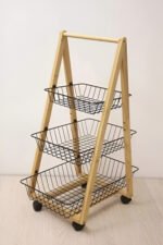 Carro Carrito Frutero Bambu Organizador 3 Niveles Con Ruedas - Imagen 2