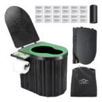 Water Portátil Plegable Camping Auto Pesca Con Bolso Inodoro