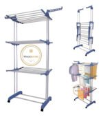 Tendedero Ropa Perchero Plegable Colgador De 3 Niveles Blanco - Imagen 12