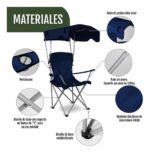 Silla Plegable Camping/playa Portavasos Portátil Exteriores® Color Azul - Imagen 3
