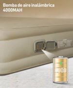 Colchón Inflable 2 Plazas Matrimonial Bomba Electrica Sin Co Beige - Imagen 9