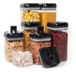 Set X 7 Herméticos Contenedores O Recipiente Organizadores Negro - Imagen 3