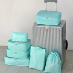 Kit De Bolsa De Viaje Yalanni Práctico Organizador De Maletas 7 Piezas Color Verde - Imagen 7