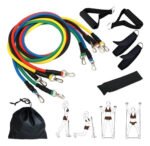 Set Bandas Elásticas Tubo Resistencia C/ Bolso Tecno Sport Negro