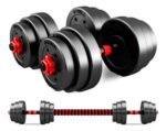 Kit Mancuernas Y Barra 30 Kg Discos Pvc Con Tope A Rosca Color Conversor - Negro/rojo - Imagen 2