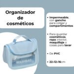 Neceser Impermeable Bolso Ideal Viaje Playa Gimnasio Baño Celeste - Imagen 3