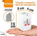 Adaptador Universal Viaje + Europa Compatible Continentes - Imagen 7