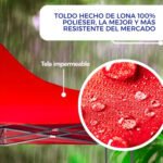 Brosco 3x3 Gazebo Plegable Color Rojo Filtro Uv - Imagen 8