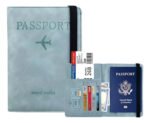 Funda Porta Pasaporte Organizador De Viaje Unisex Atoz Azul Acero Liso - Imagen 2