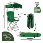 Silla Plegable Camping Playa Portavasos Portátil Exteriores® Color Verde - Imagen 4