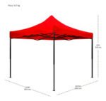 Brosco 3x3 Gazebo Plegable Color Rojo Filtro Uv - Imagen 2