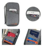 Billetera Porta Documentos, Organizado Viaje Pasaporte Color Diseño De La Tela Lisa - Imagen 4