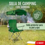 Silla Plegable Camping Playa Portavasos Con Techo 120 Kg - Imagen 2