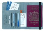 Funda Porta Pasaporte Organizador De Viaje Unisex Atoz Azul Acero Liso - Imagen 4