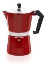 Cafetera Italiana Aluminio 6 Tazas Color Rojo Moka Express
