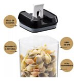 Set X 7 Herméticos Contenedores O Recipiente Organizadores Negro - Imagen 6