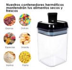 Set X 7 Herméticos Contenedores O Recipiente Organizadores Negro - Imagen 4