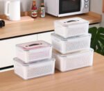 Hermético Taper X 4 Grandes Con Colador Organizador Cocina - Imagen 5