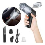 Vacuum Mini Aspiradora Yfm2037 Aspiradora Para Hogar Auto Escritorio Recargable Cable Usb Color Negro - Imagen 3