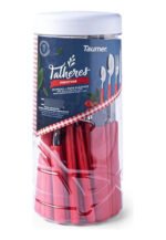 Juego De Cubiertos 20 Piezas Acero Inox Mango Rojo Maldivas