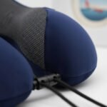 Almohada Viaje Viscoelastica Cervical Cuello Avion Descanso Color Azul Diseño De La Tela Poliester Afelpado - Imagen 2