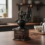 Molinillo De Café Manual Vintage Marron 11x11x24 Cm