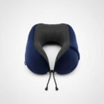Almohada Viaje Viscoelastica Cervical Cuello Avion Descanso Color Azul Diseño De La Tela Poliester Afelpado