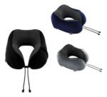 Almohada Viaje Viscoelastica Cervical Cuello Avion Descanso Color Negro Diseño De La Tela Afelpado - Imagen 2