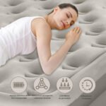 Colchón Somier Inflable Sin Corriente Plaza Bomba Eléctrica Beige - Imagen 5