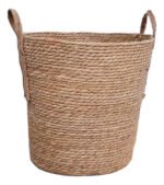 Canasto Cesto Yute Natural Almacenamiento Leña Piñas Mediano