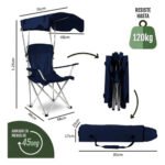Silla Plegable Camping/playa Portavasos Portátil Exteriores® Color Azul - Imagen 4